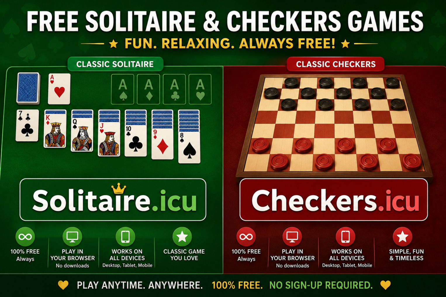Solitaire and Checkers games